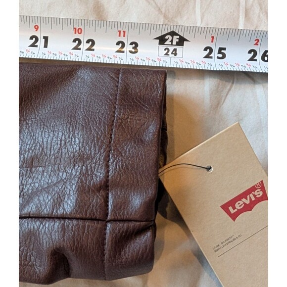 NWT Levi's Women's Medium Faux Leather Asymmetrical Motorcycle Jacket Red Wine - Picture 12 of 12